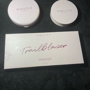 Wander Beauty Trailblazer Eyeshadow Palette, Highlighter compact,and foundation